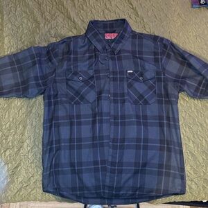 DIXXON Navy and Black Plaid Button-Down Shirt